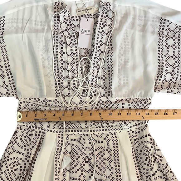 NWT Free People Kimono Maxi Dress in Pearl and Brown - Picture 3 of 16